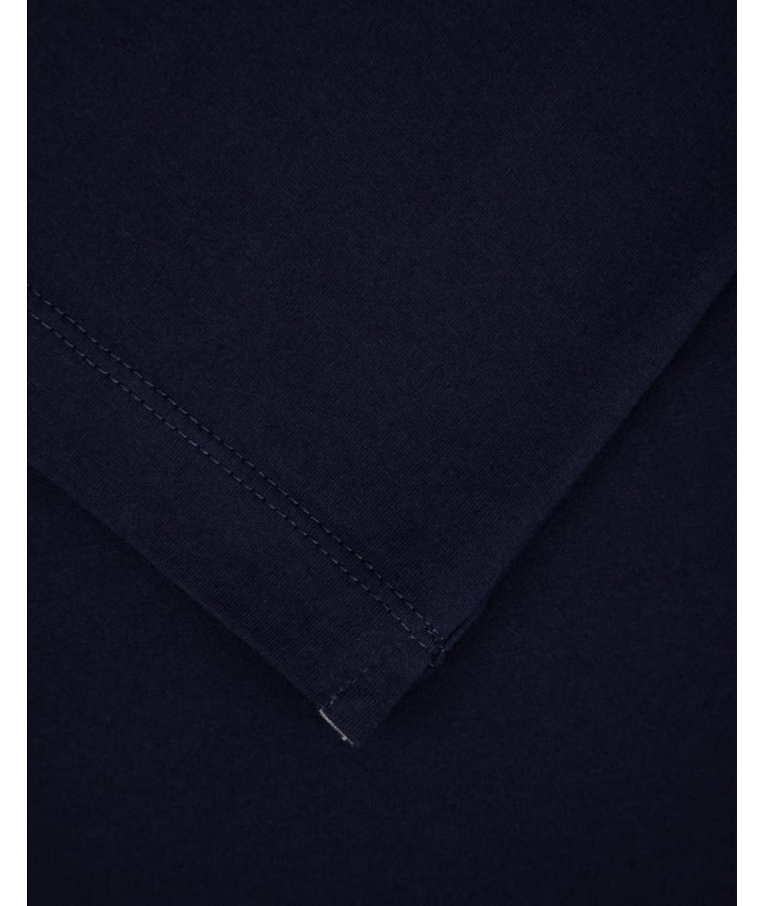 BRUNELLO CUCINELLI Темно-синяя хлопковая футболка, фото 6