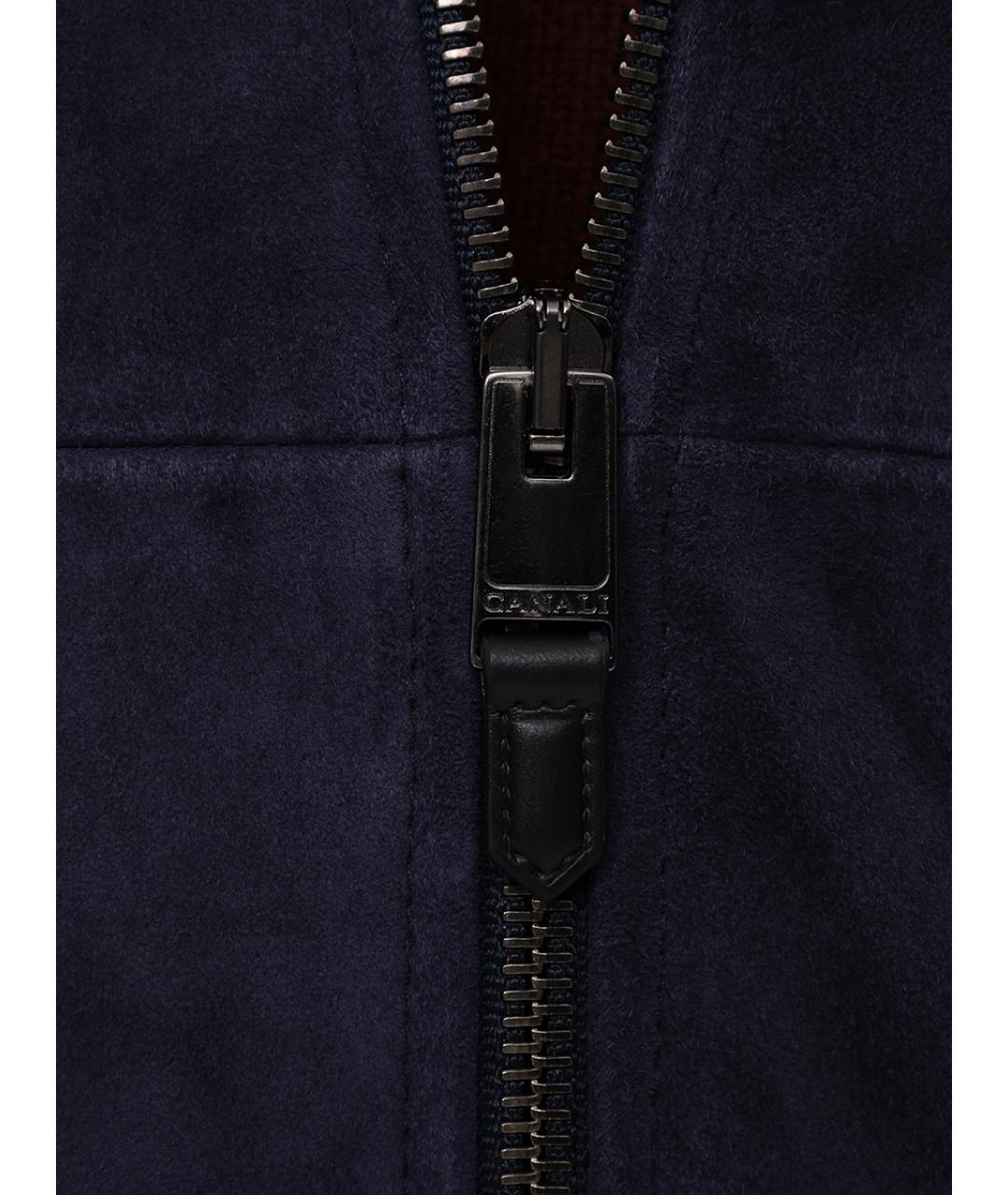 CANALI Темно-синяя замшевая куртка, фото 6