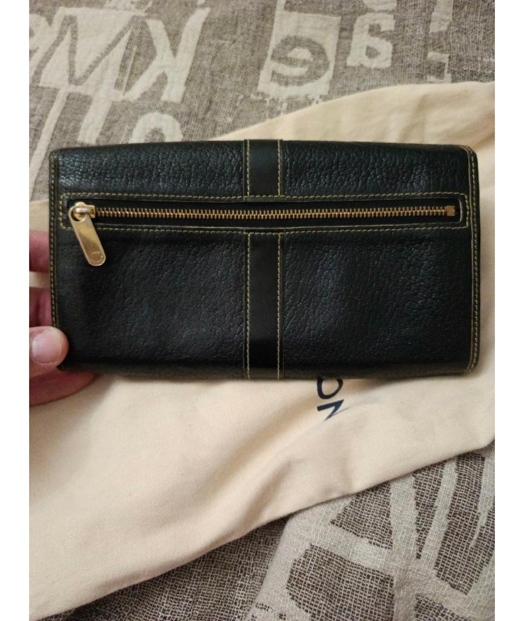 LOUIS VUITTON Черный кожаный кошелек, фото 2