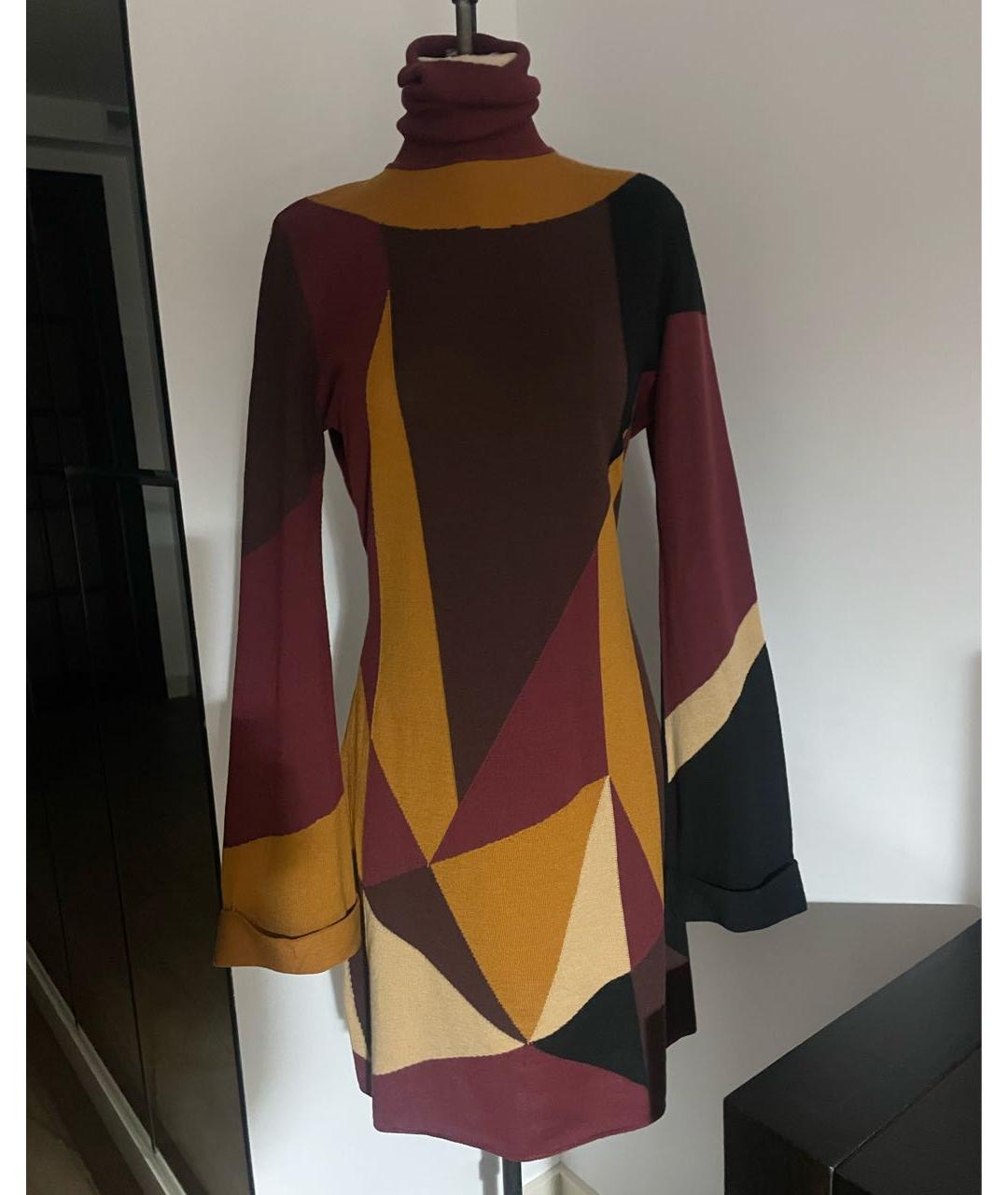 EMILIO PUCCI Мульти шерстяное повседневное платье, фото 7