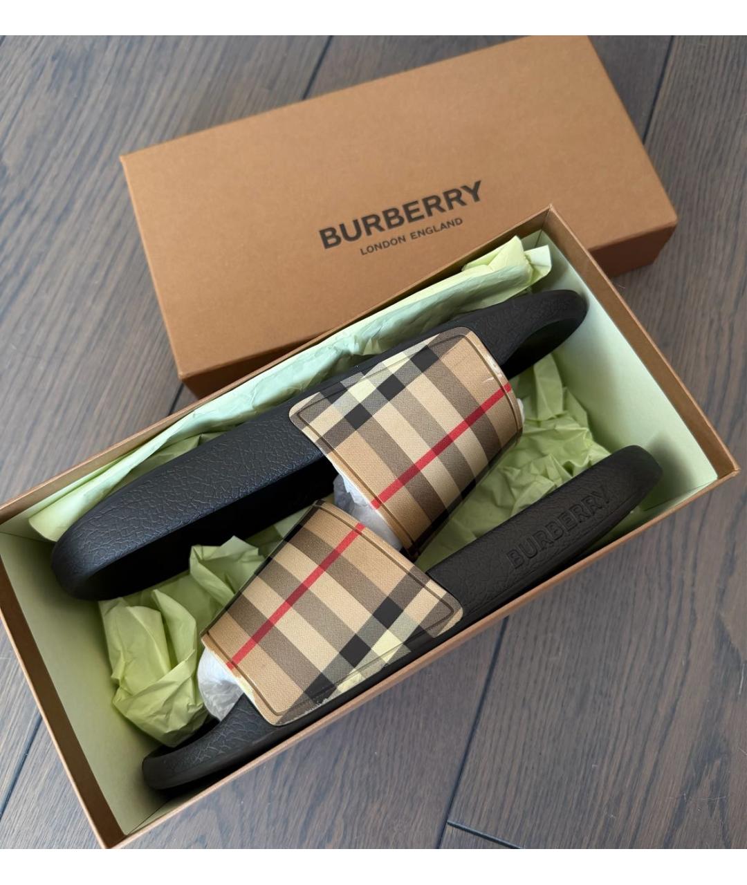 BURBERRY Мульти резиновые сандалии и шлепанцы, фото 5
