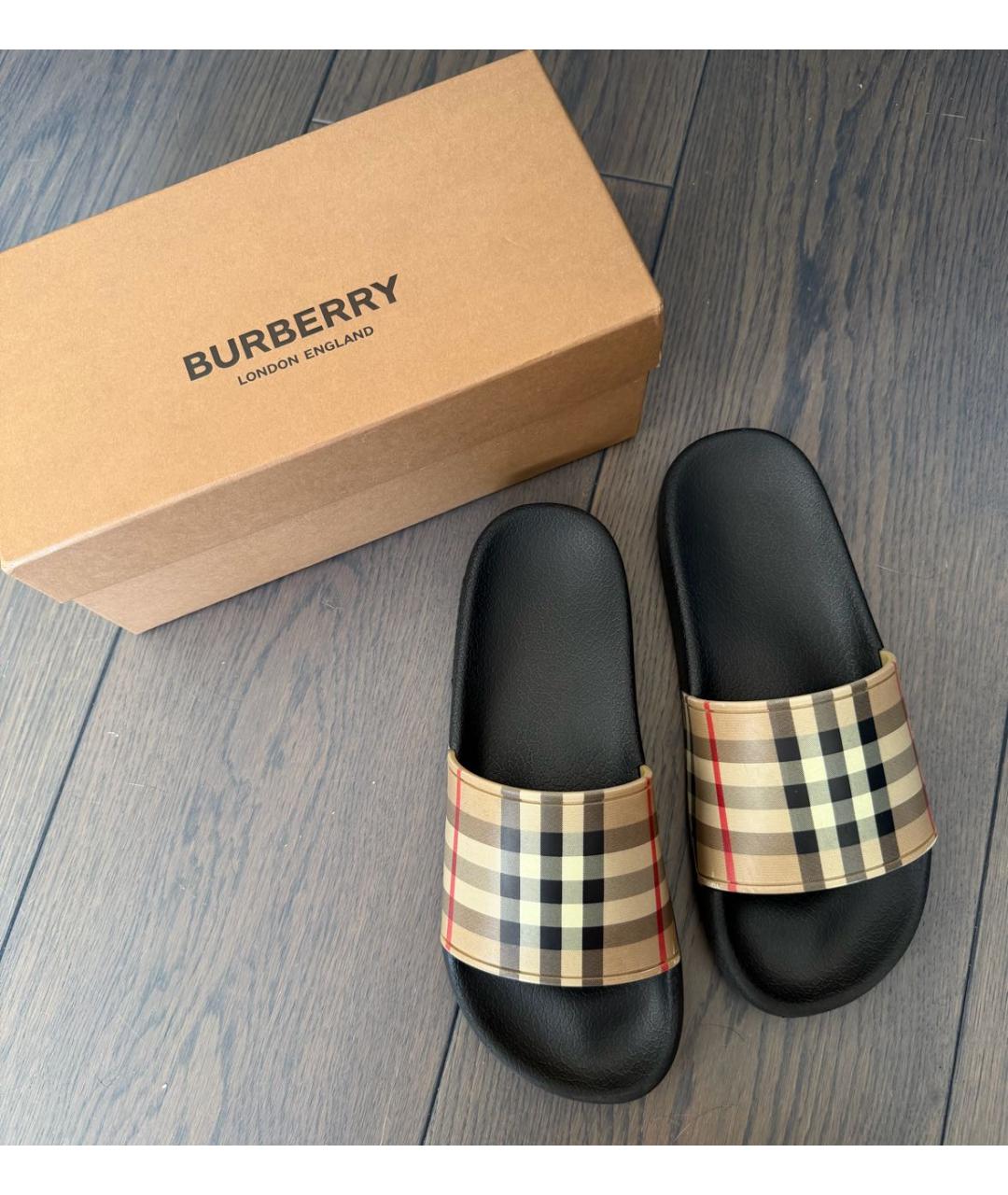 BURBERRY Мульти резиновые сандалии и шлепанцы, фото 2