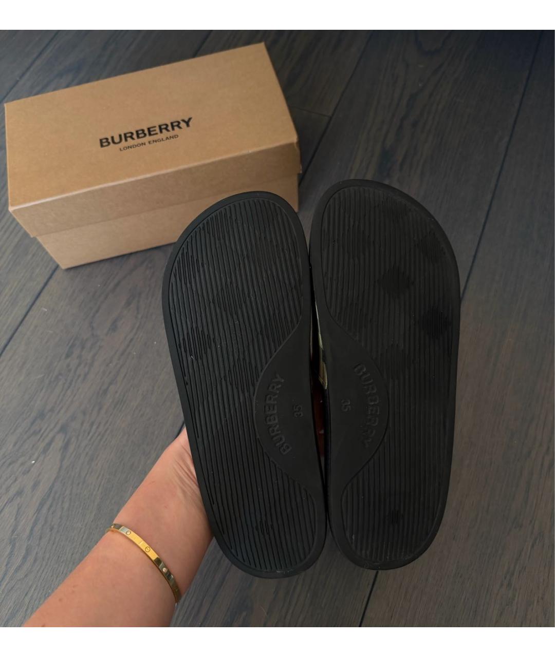 BURBERRY Мульти резиновые сандалии и шлепанцы, фото 4