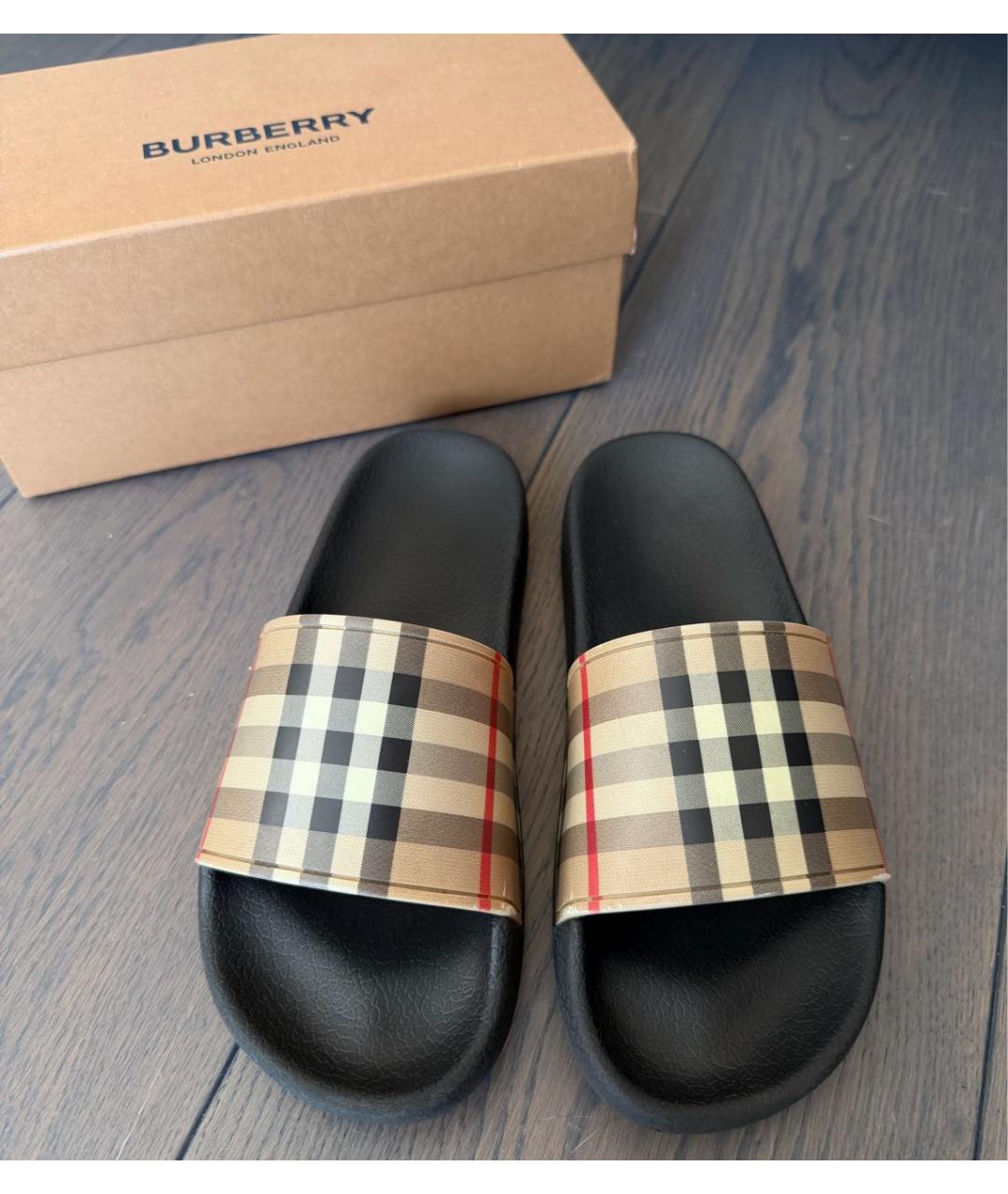BURBERRY Мульти резиновые сандалии и шлепанцы, фото 3