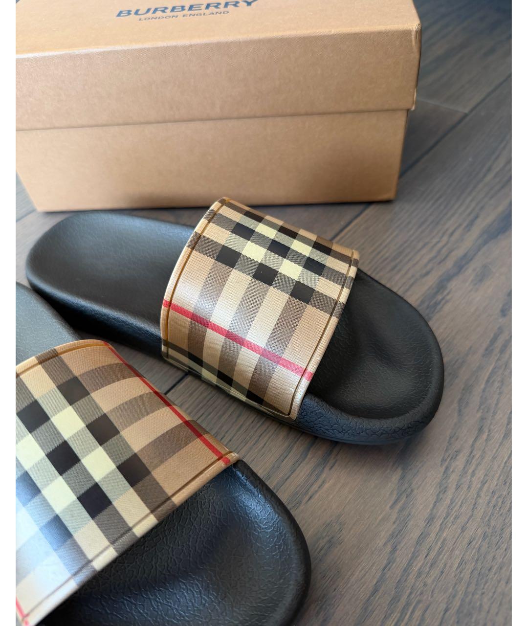 BURBERRY Мульти резиновые сандалии и шлепанцы, фото 7