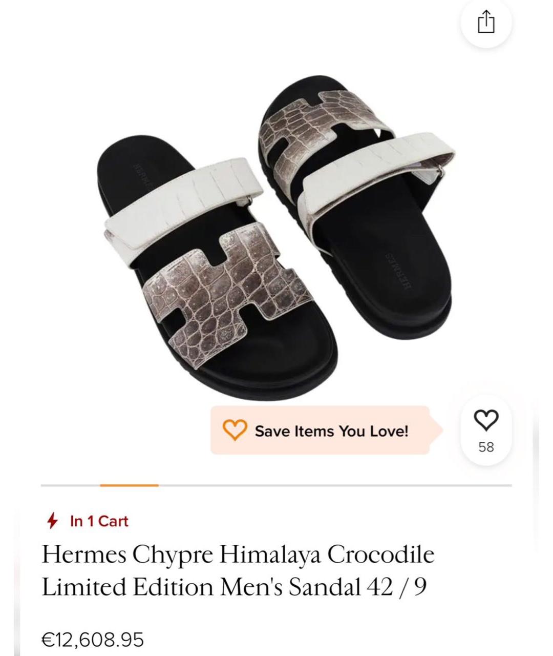 HERMES Мульти шлепанцы из кожи крокодила, фото 4