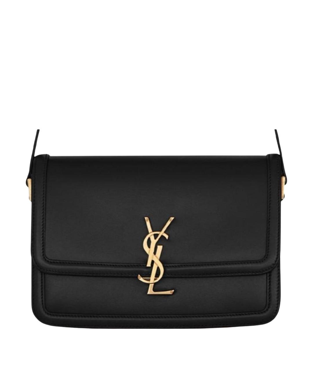 SAINT LAURENT Черная кожаная сумка через плечо, фото 1