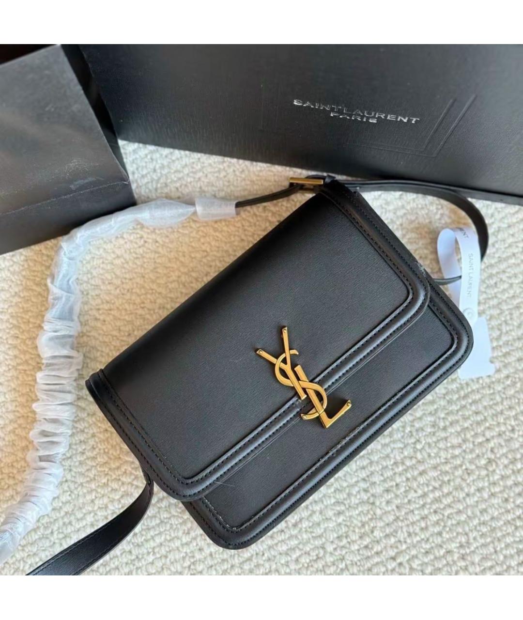 SAINT LAURENT Черная кожаная сумка через плечо, фото 5