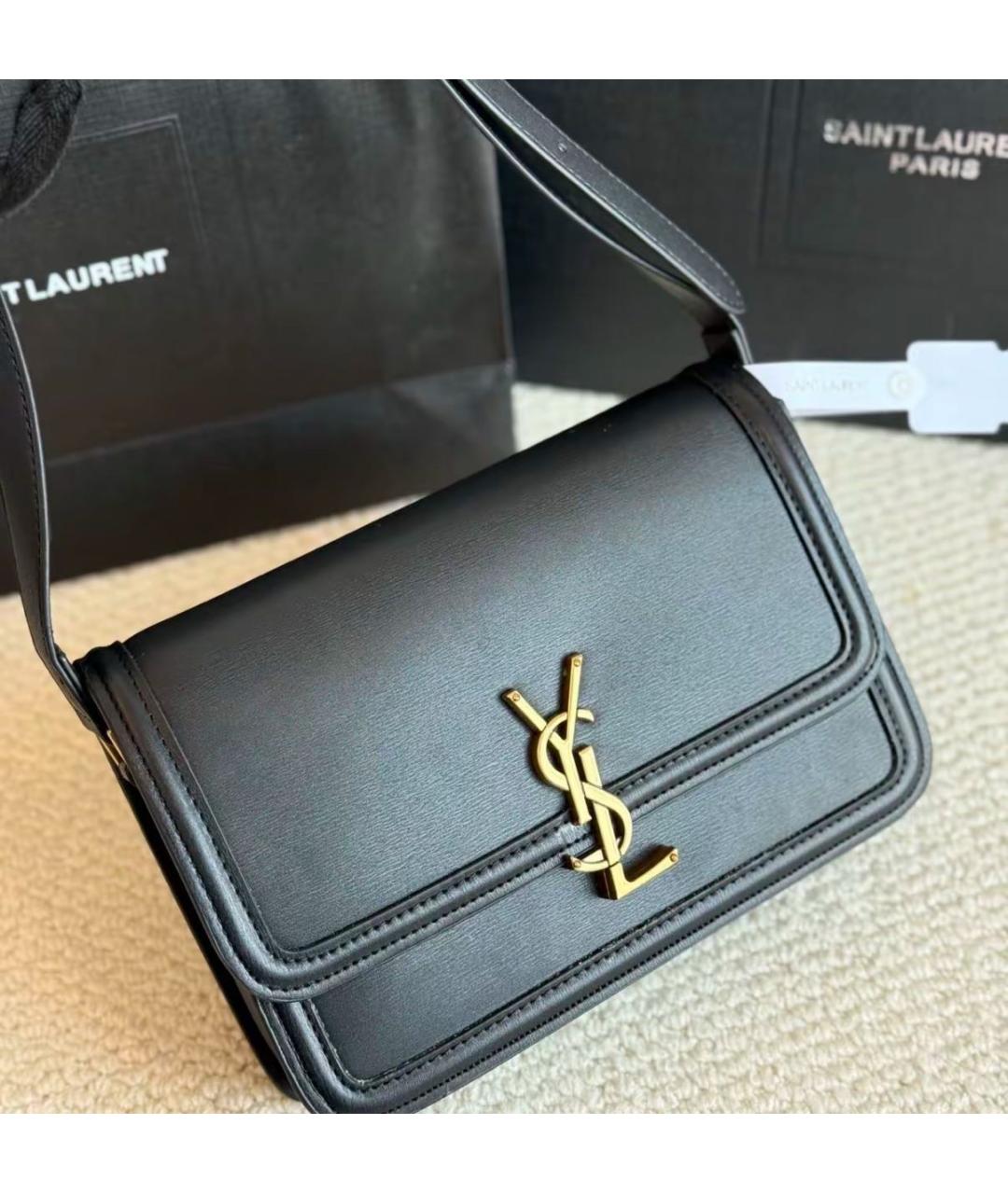SAINT LAURENT Черная кожаная сумка через плечо, фото 7