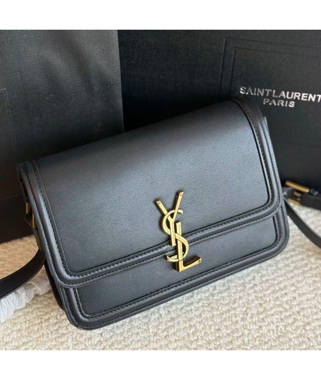 SAINT LAURENT Черная кожаная сумка через плечо, фото 6