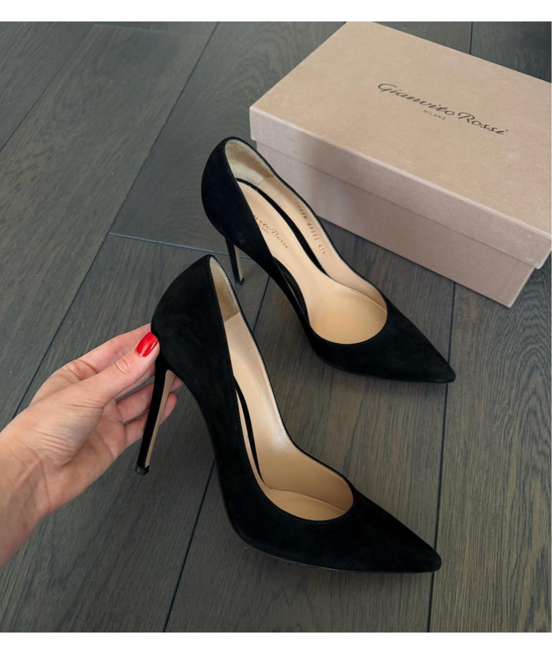 GIANVITO ROSSI Черные кожаные туфли, фото 2