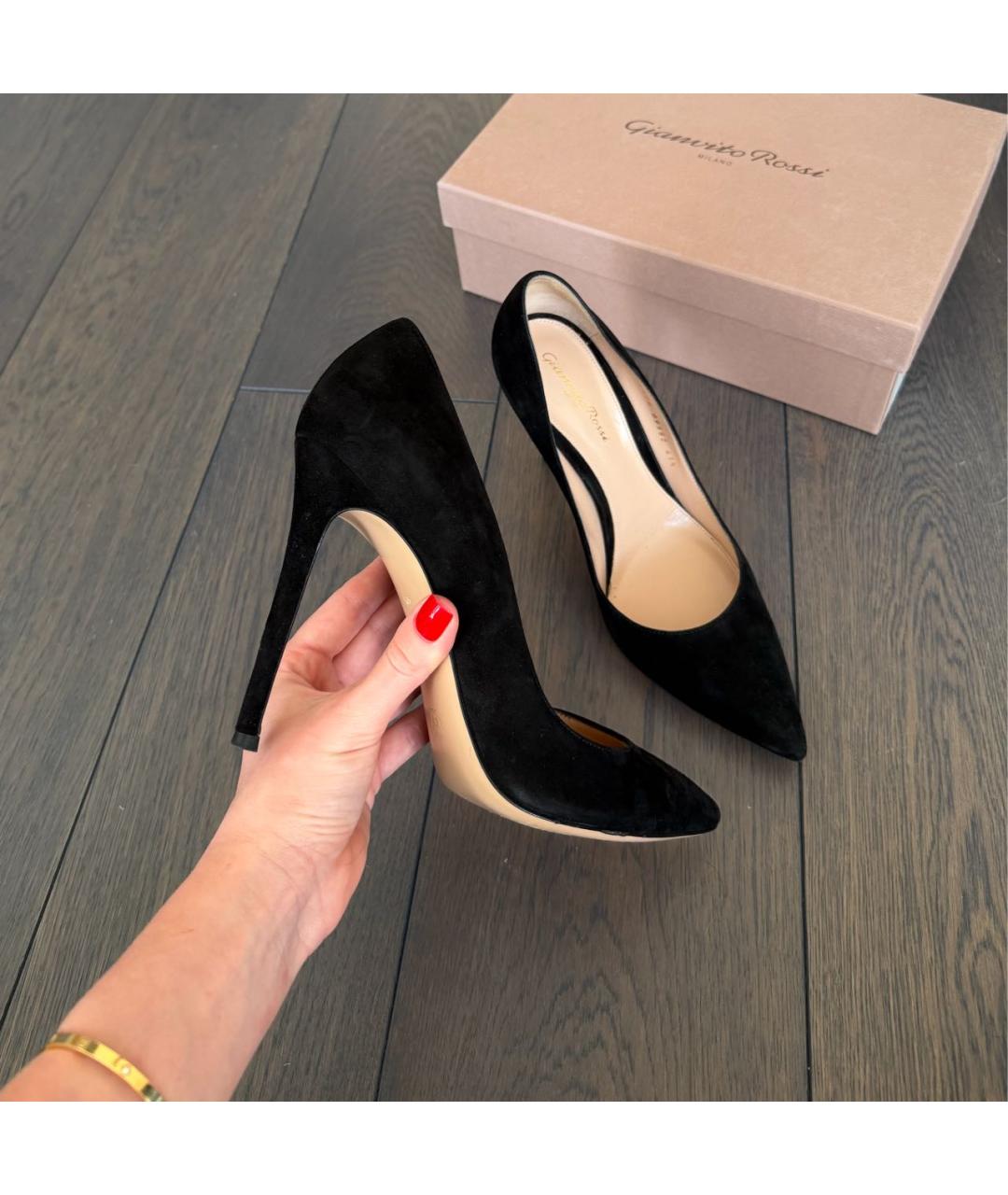 GIANVITO ROSSI Черные кожаные туфли, фото 5