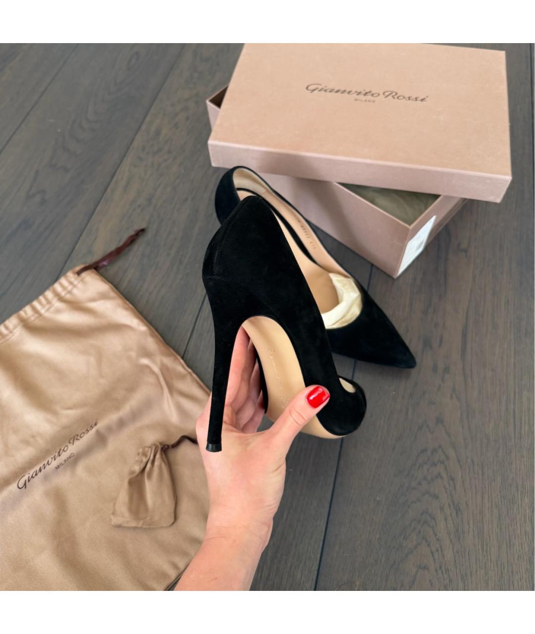 GIANVITO ROSSI Черные кожаные туфли, фото 7
