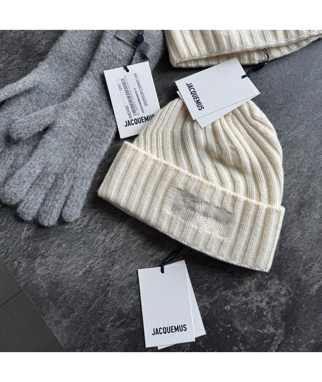 JACQUEMUS Бежевая шерстяная шапка, фото 4
