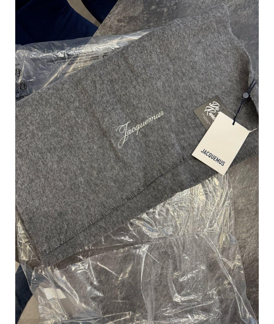 JACQUEMUS Серый шарф, фото 4