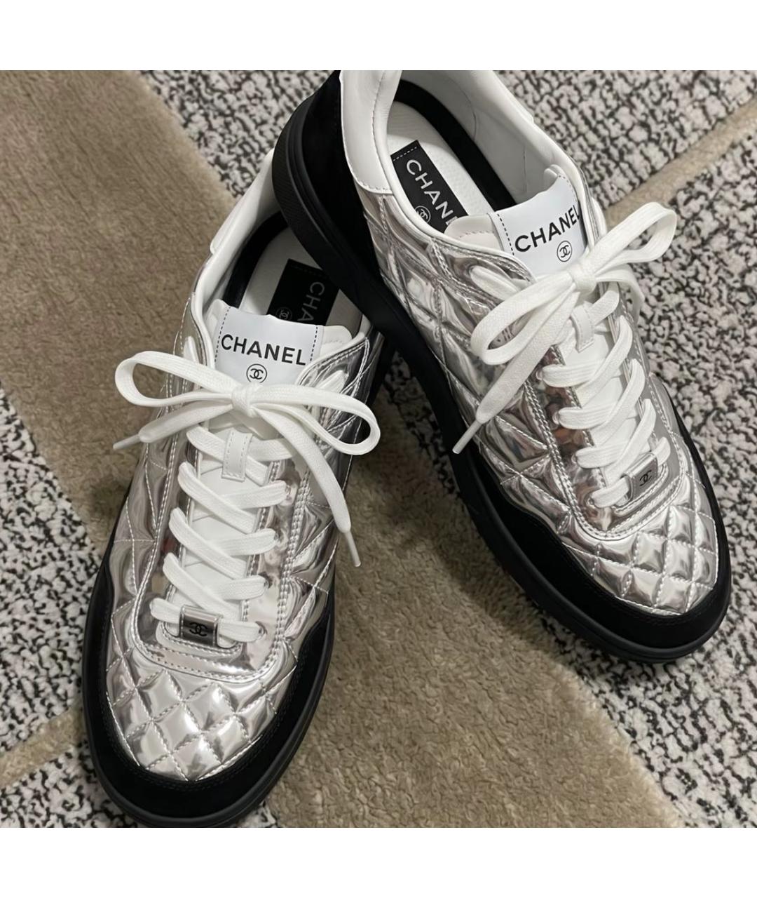 CHANEL Серебряные кроссовки, фото 6