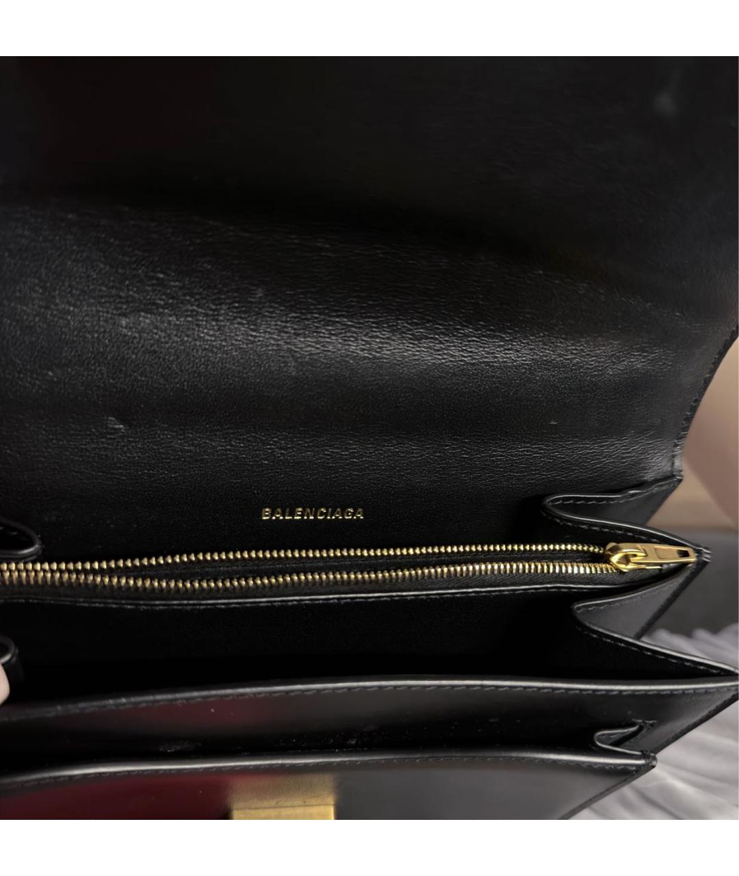 BALENCIAGA Черная кожаная сумка через плечо, фото 4