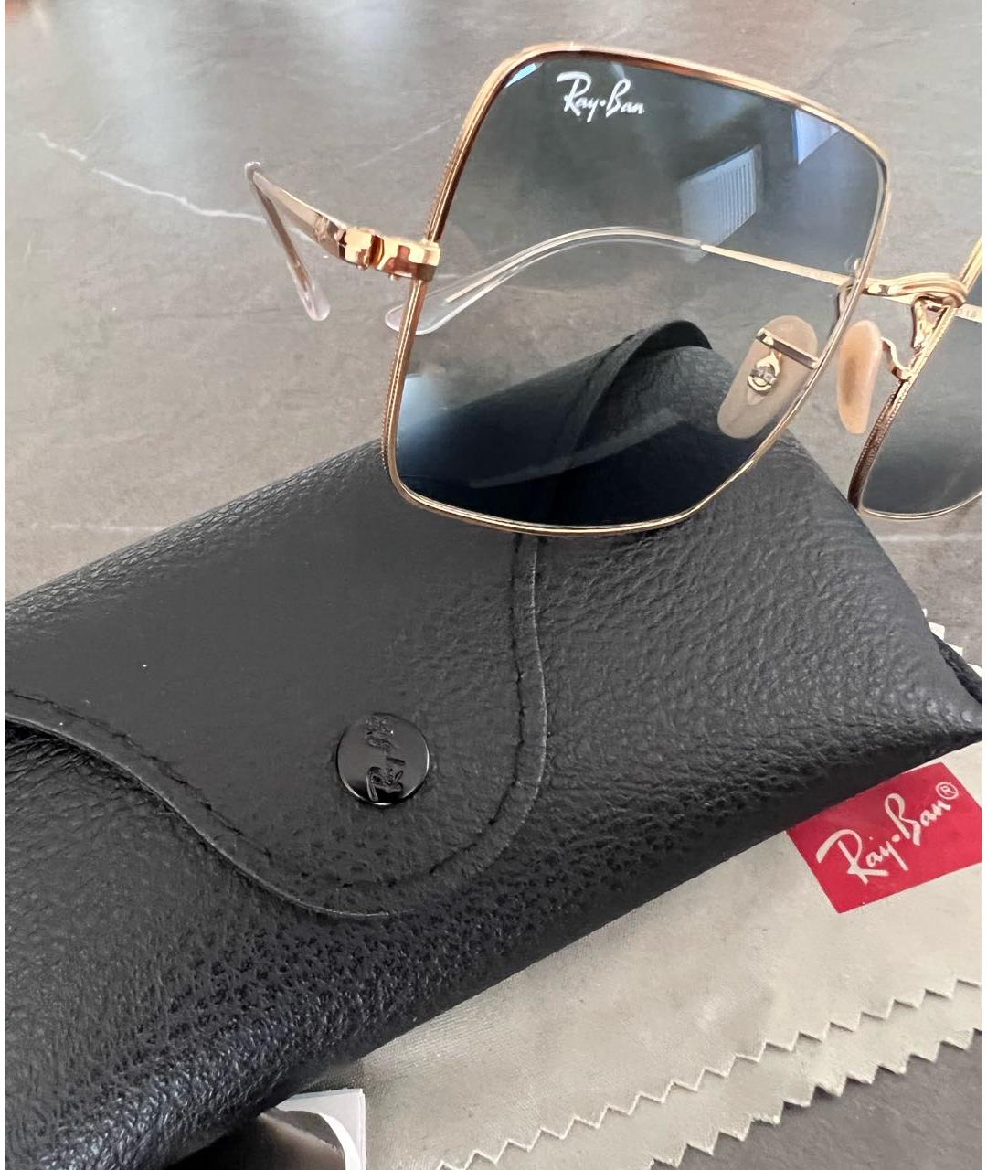 RAY BAN Темно-синие металлические солнцезащитные очки, фото 7