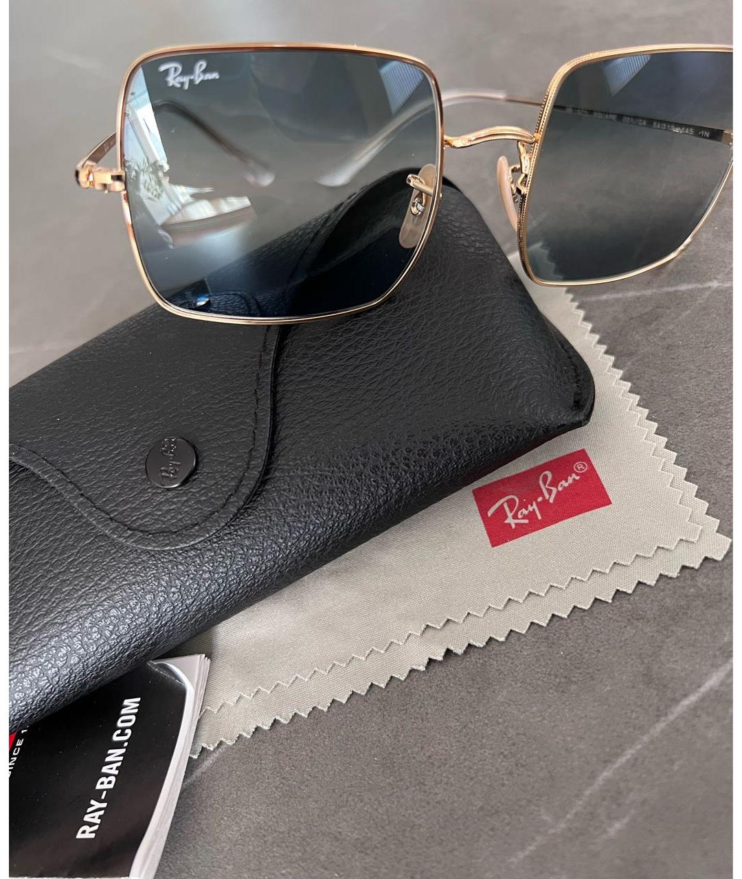 RAY BAN Темно-синие металлические солнцезащитные очки, фото 2