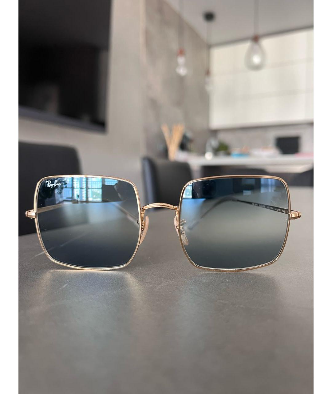 RAY BAN Темно-синие металлические солнцезащитные очки, фото 9