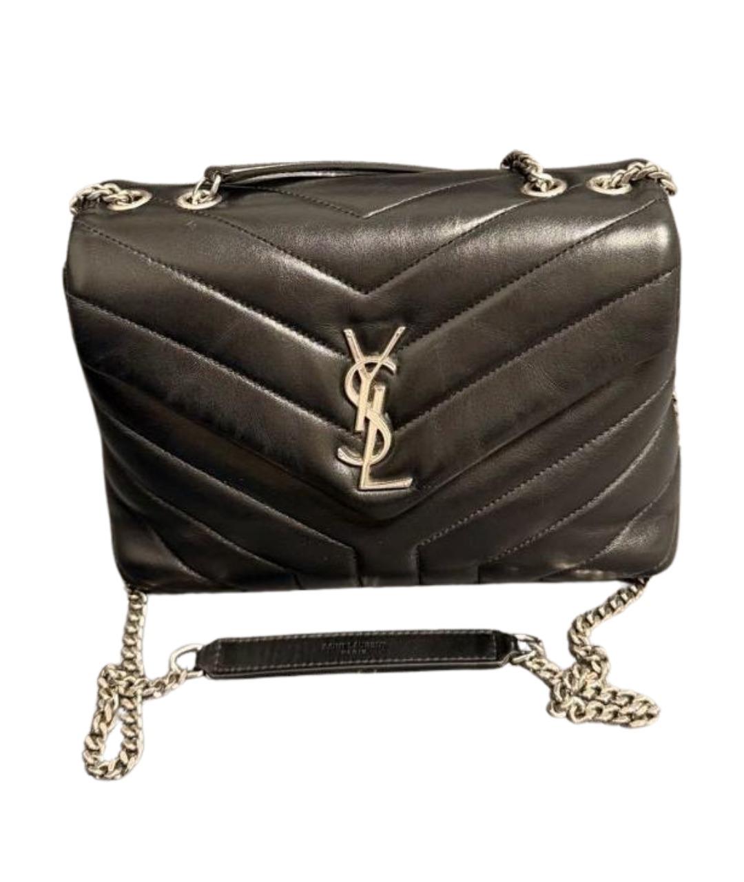 SAINT LAURENT Черная кожаная сумка через плечо, фото 1