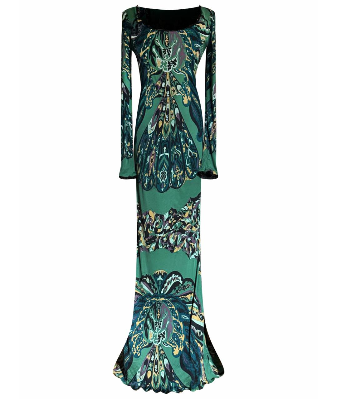EMILIO PUCCI Зеленое вискозное вечернее платье, фото 1