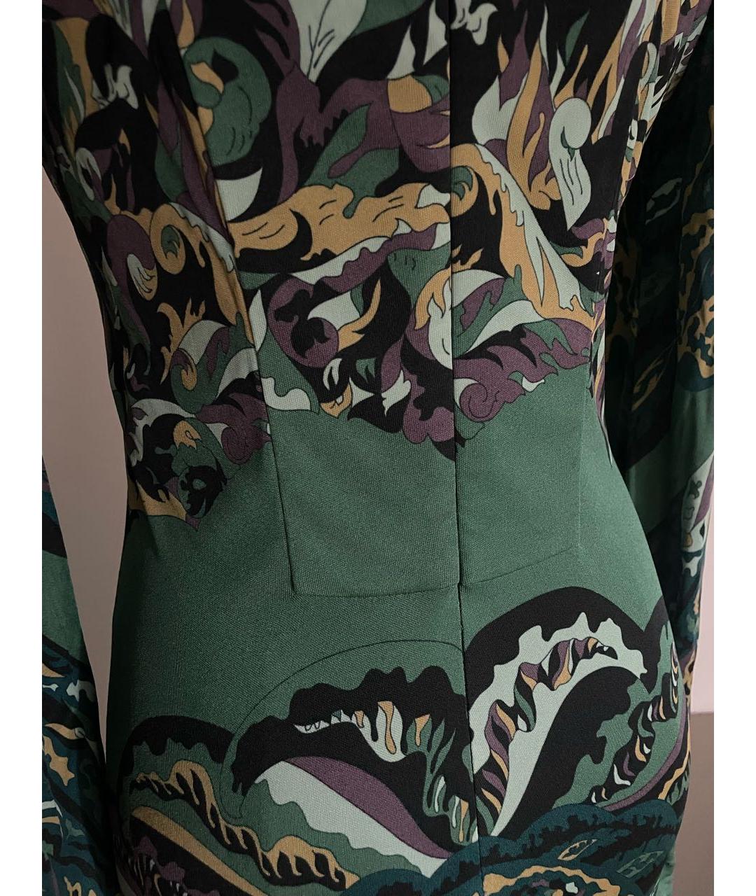 EMILIO PUCCI Зеленое вискозное вечернее платье, фото 7