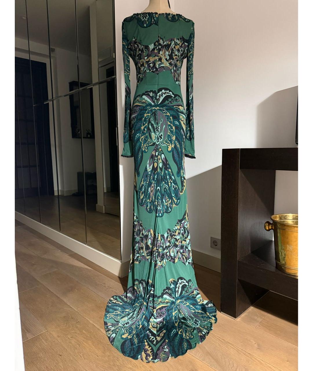EMILIO PUCCI Зеленое вискозное вечернее платье, фото 2
