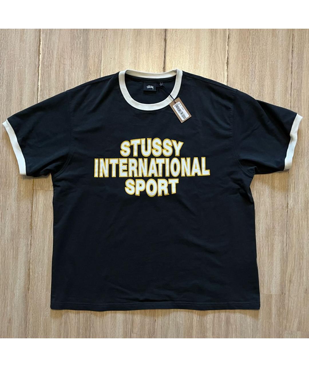 STUSSY Черная хлопковая футболка, фото 5