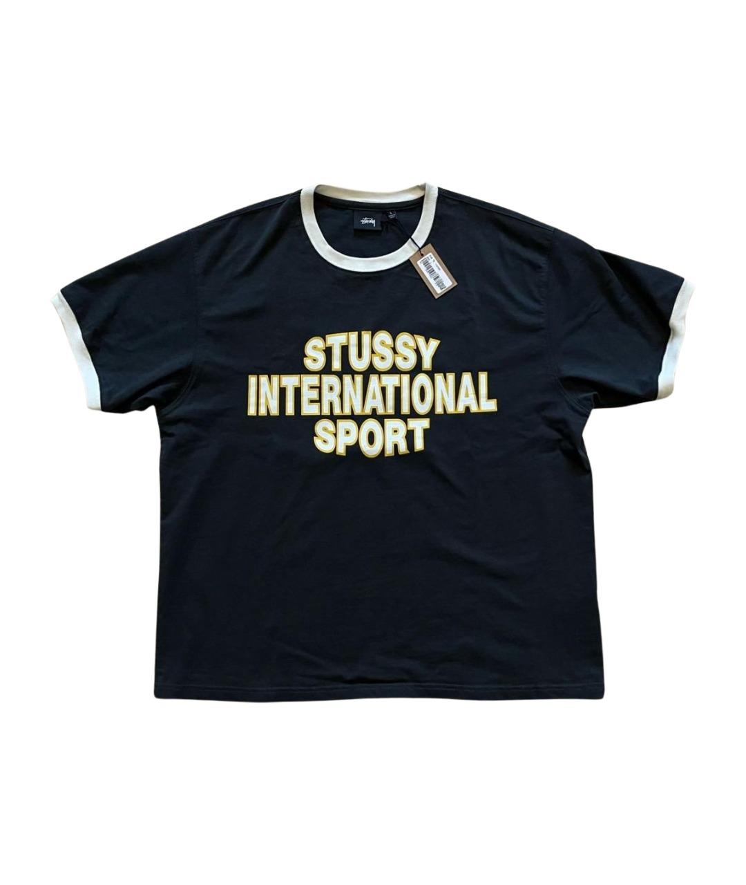 STUSSY Черная хлопковая футболка, фото 1