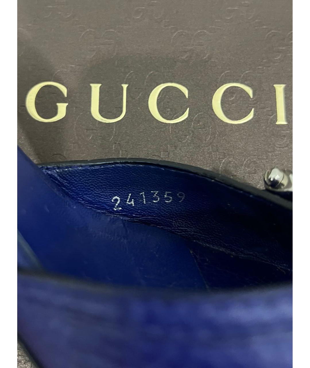 GUCCI Синие кожаные мюли, фото 7