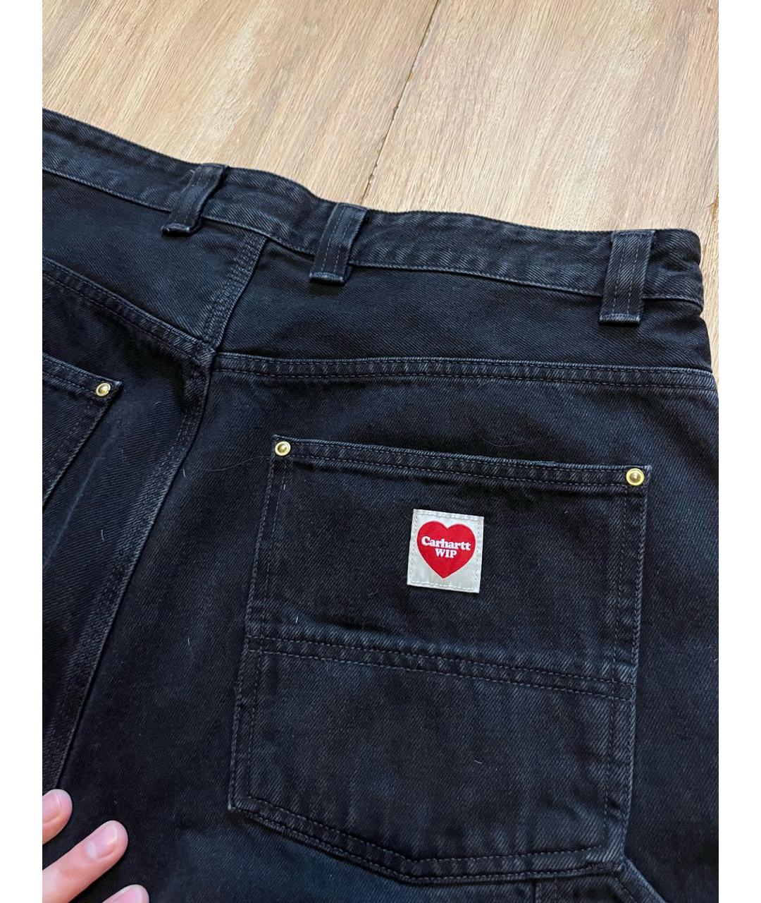 CARHARTT WIP Черные хлопковые прямые джинсы, фото 4