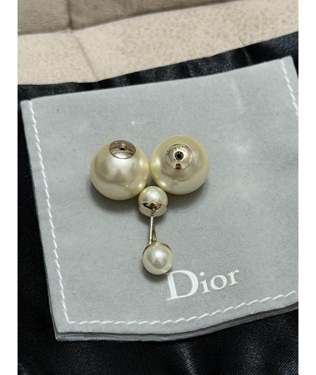 CHRISTIAN DIOR Золотые металлические серьги, фото 2
