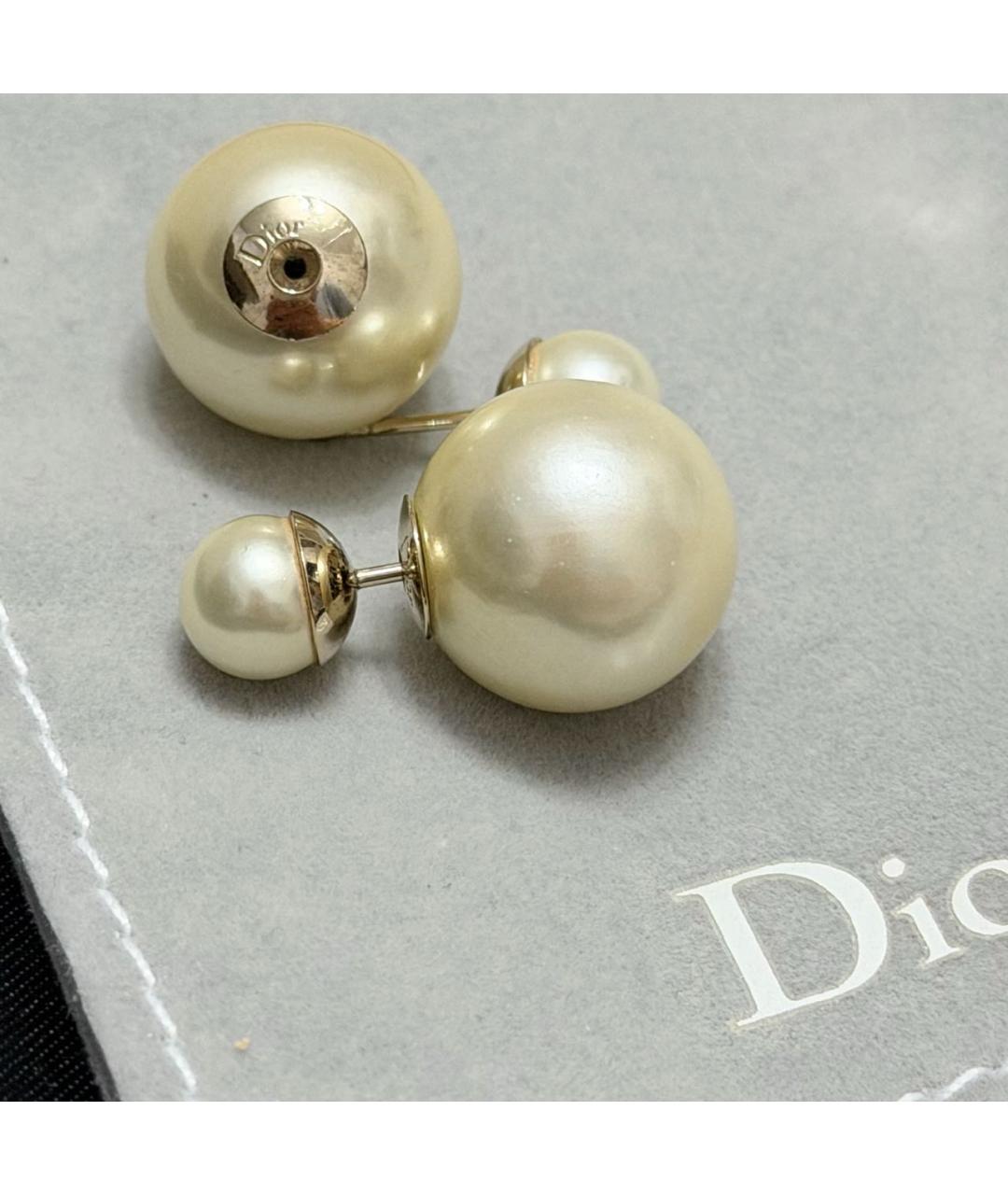 CHRISTIAN DIOR Золотые металлические серьги, фото 3