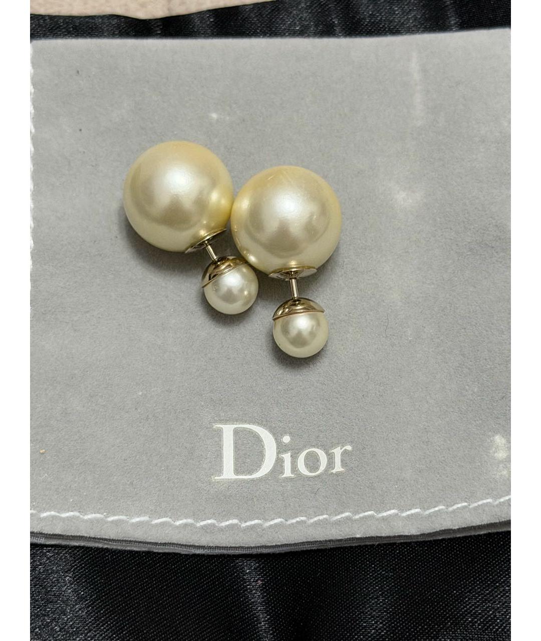 CHRISTIAN DIOR Золотые металлические серьги, фото 5
