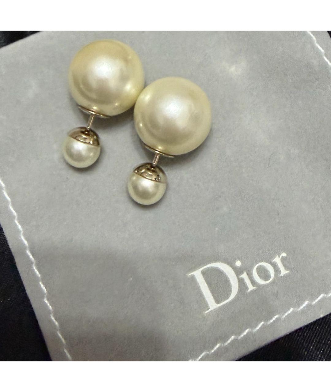 CHRISTIAN DIOR Золотые металлические серьги, фото 4
