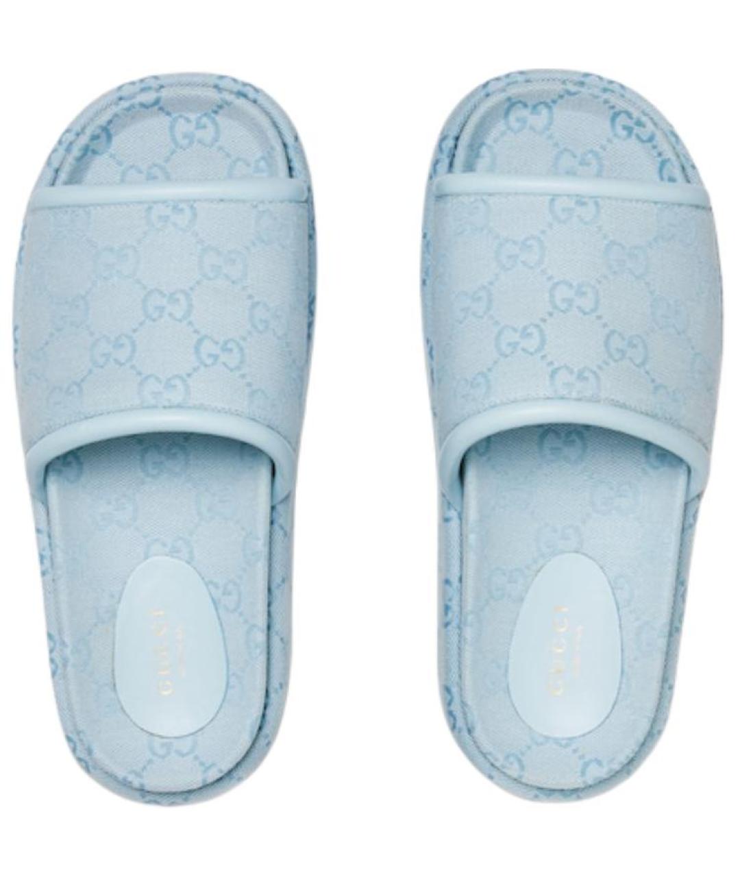 GUCCI Голубые шлепанцы, фото 4