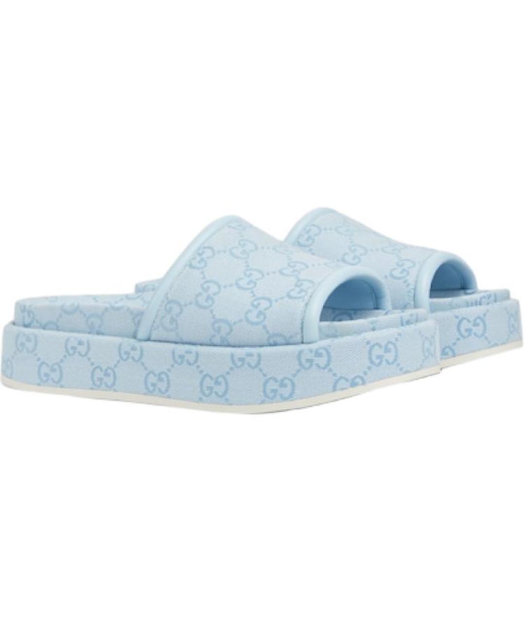 GUCCI Голубые шлепанцы, фото 3