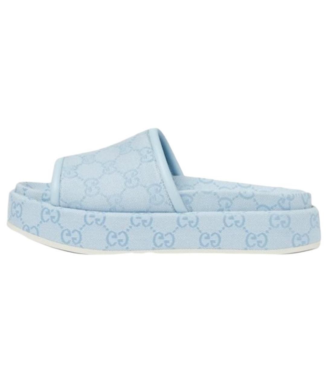 GUCCI Голубые шлепанцы, фото 2