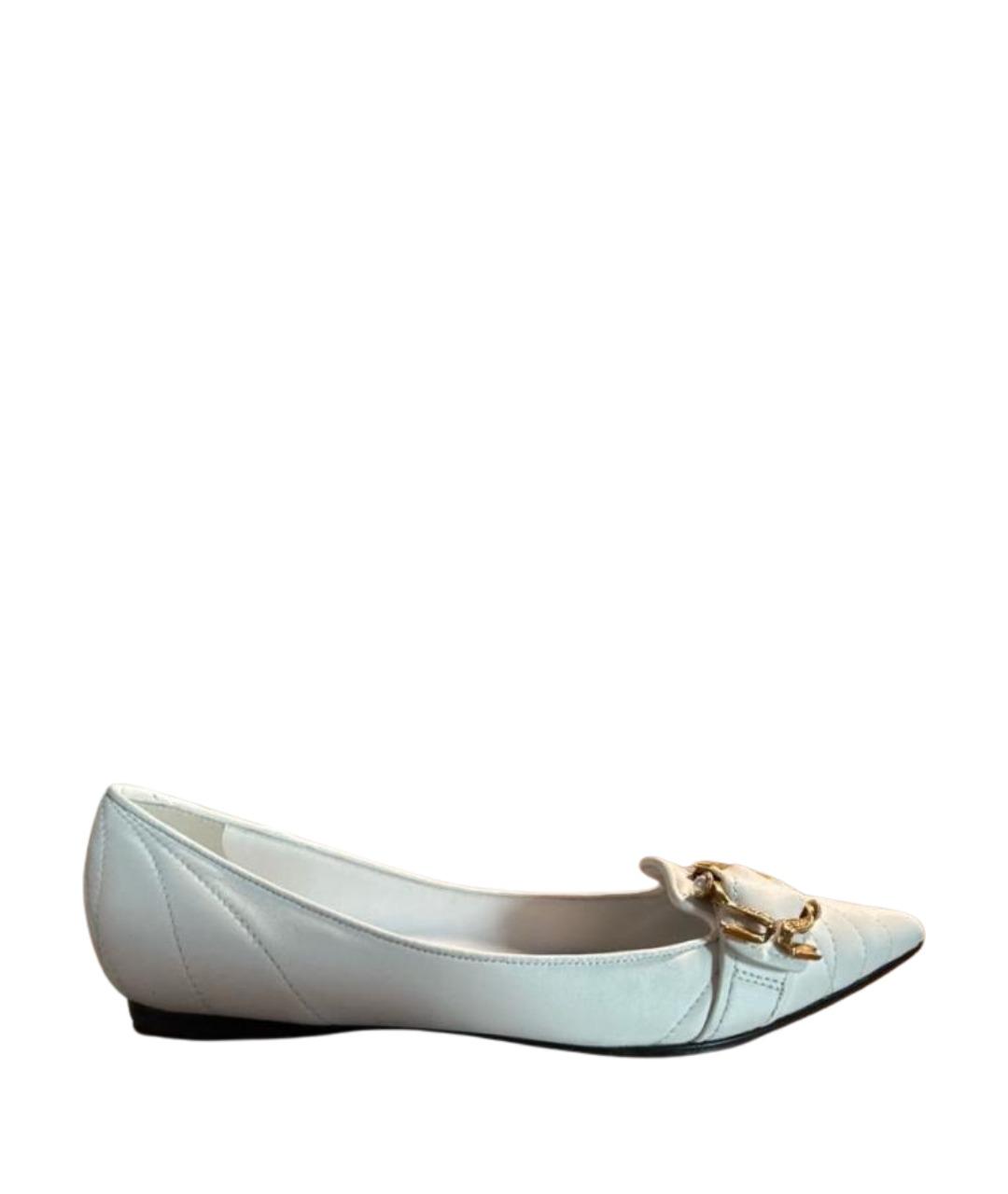 DOLCE&GABBANA Белые кожаные балетки, фото 1