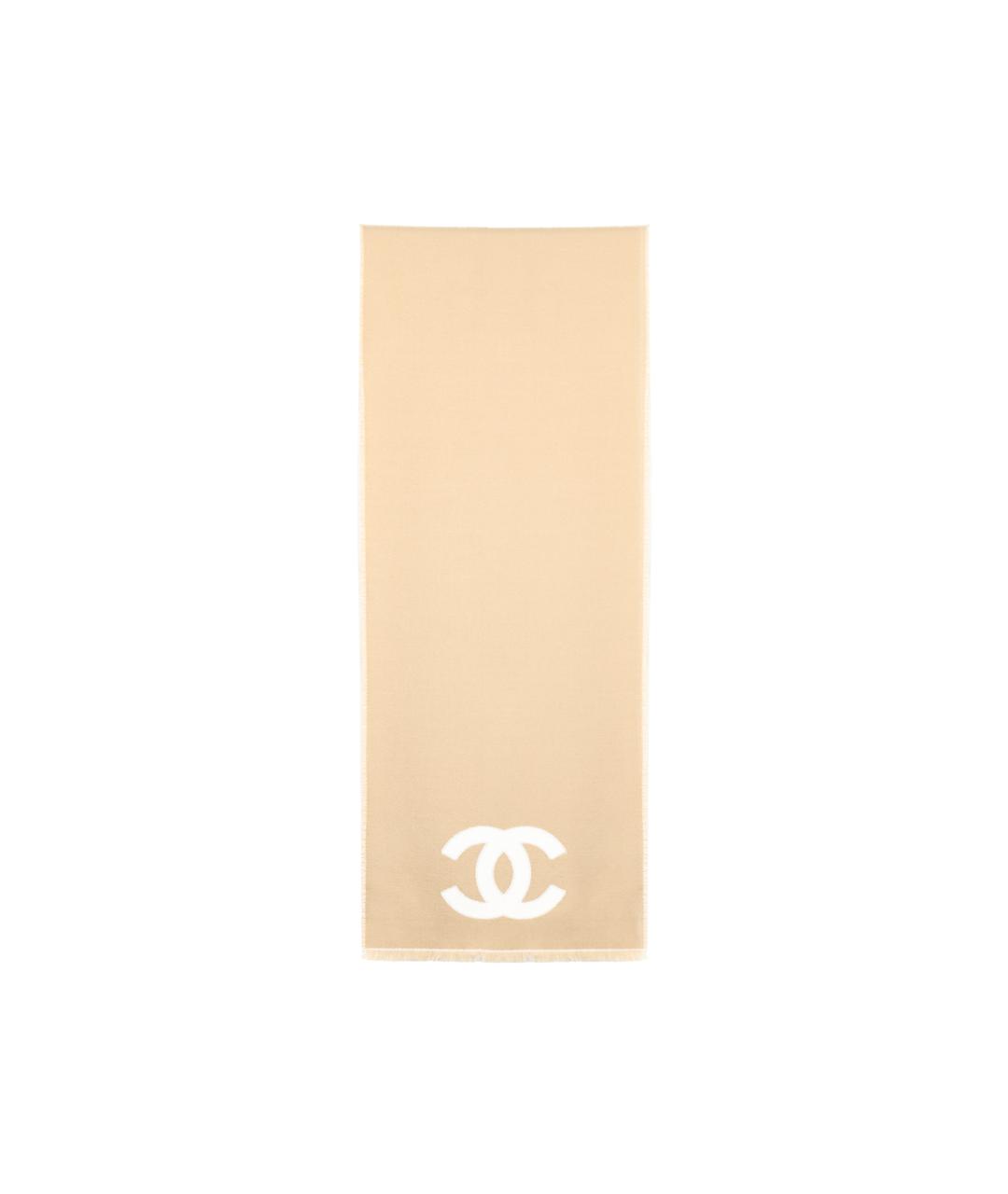 CHANEL Бежевый шарф, фото 2