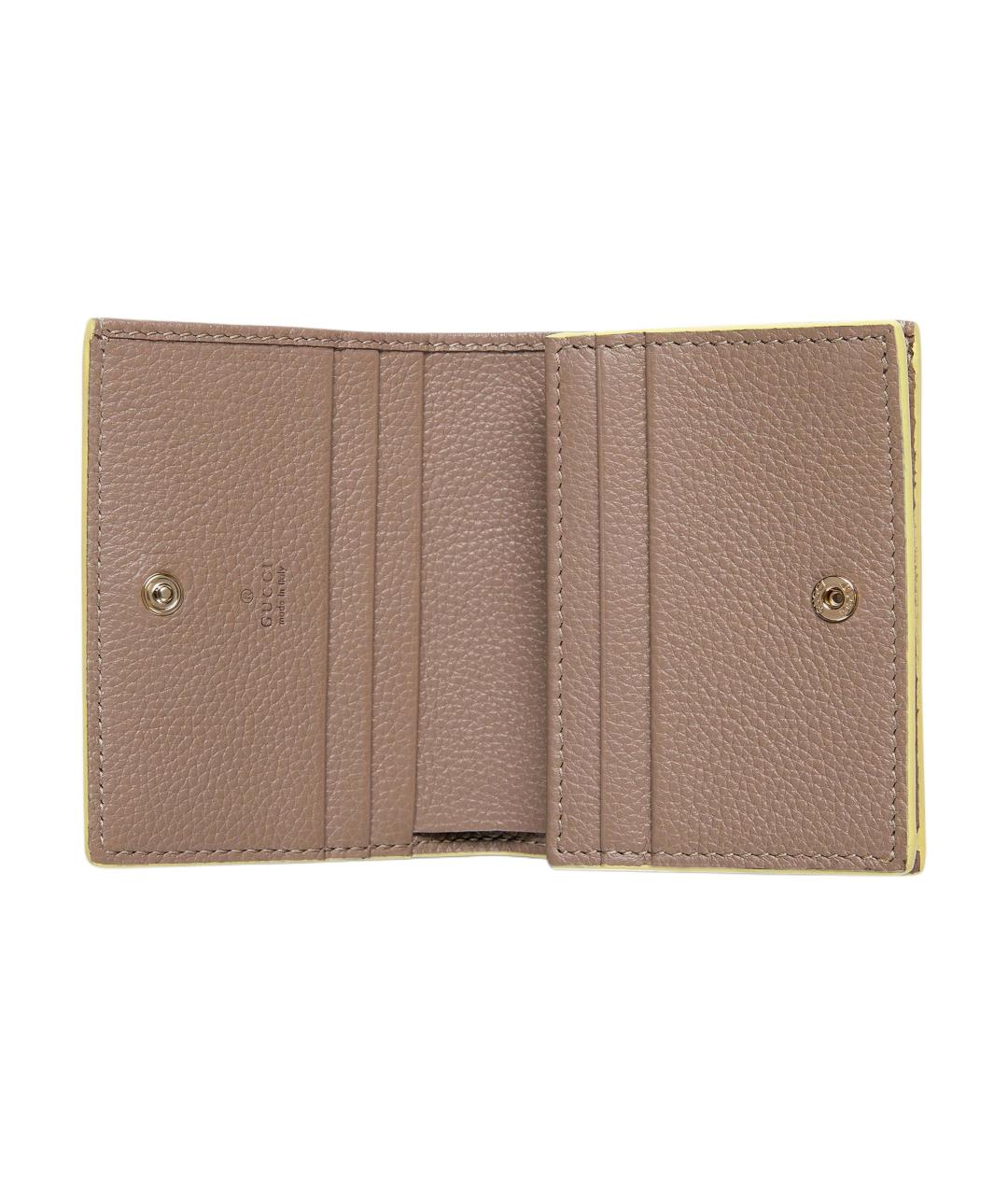 GUCCI Желтый кожаный кошелек, фото 5