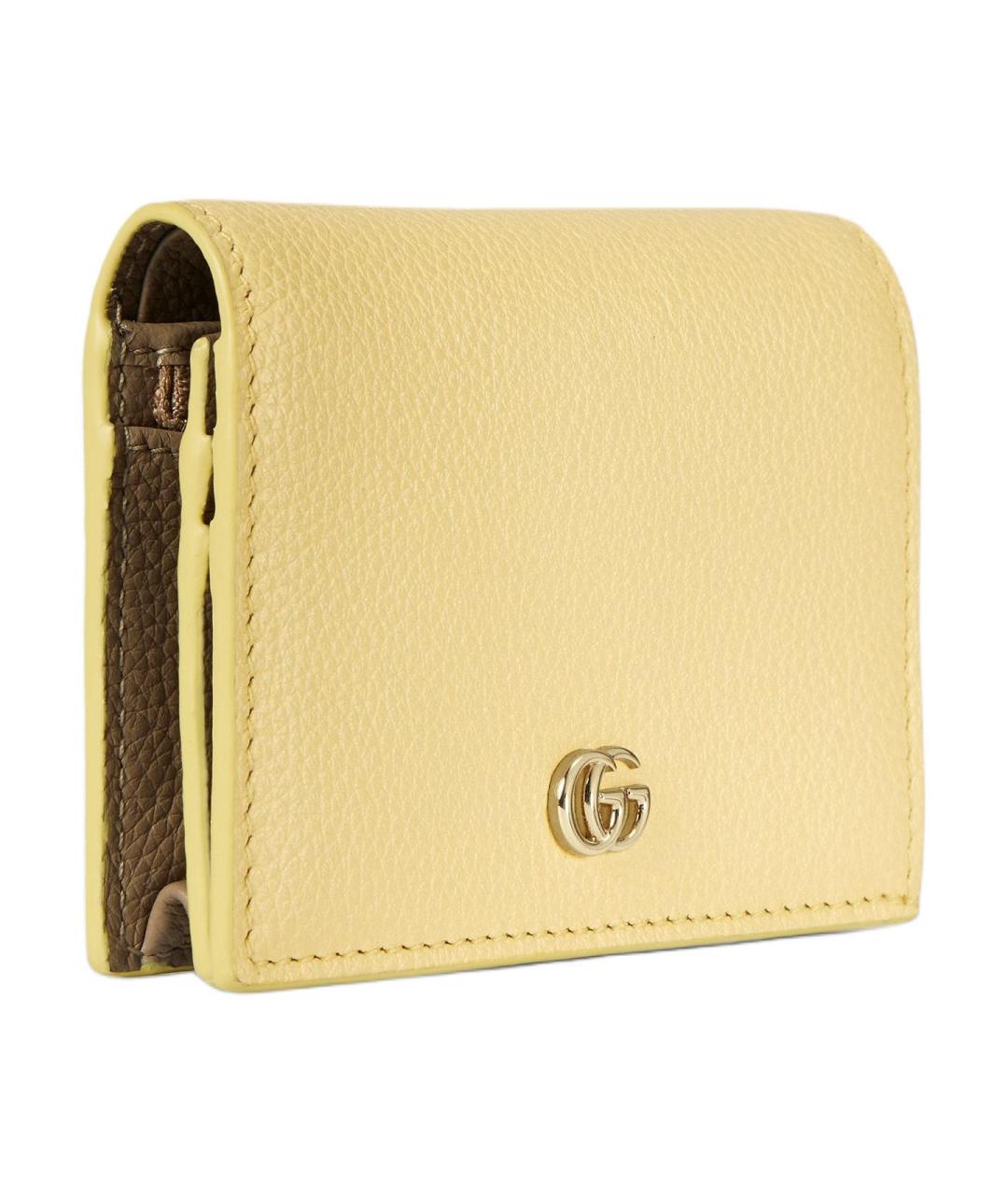GUCCI Желтый кожаный кошелек, фото 2