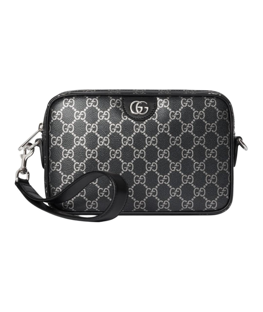GUCCI Черная сумка на плечо из канвы, фото 1