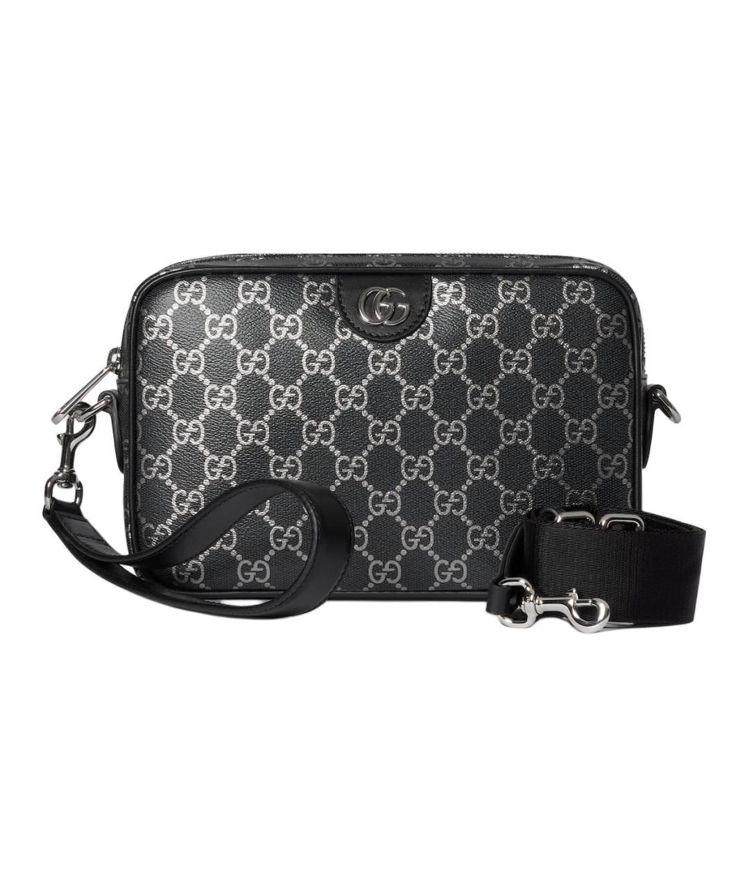 GUCCI Черная сумка на плечо из канвы, фото 2
