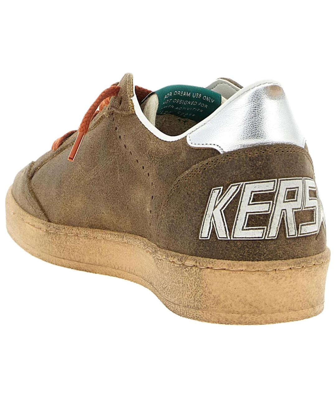 GOLDEN GOOSE Коричневые замшевые низкие кроссовки / кеды, фото 4