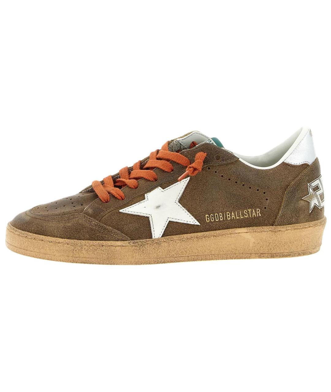 GOLDEN GOOSE Коричневые замшевые низкие кроссовки / кеды, фото 2