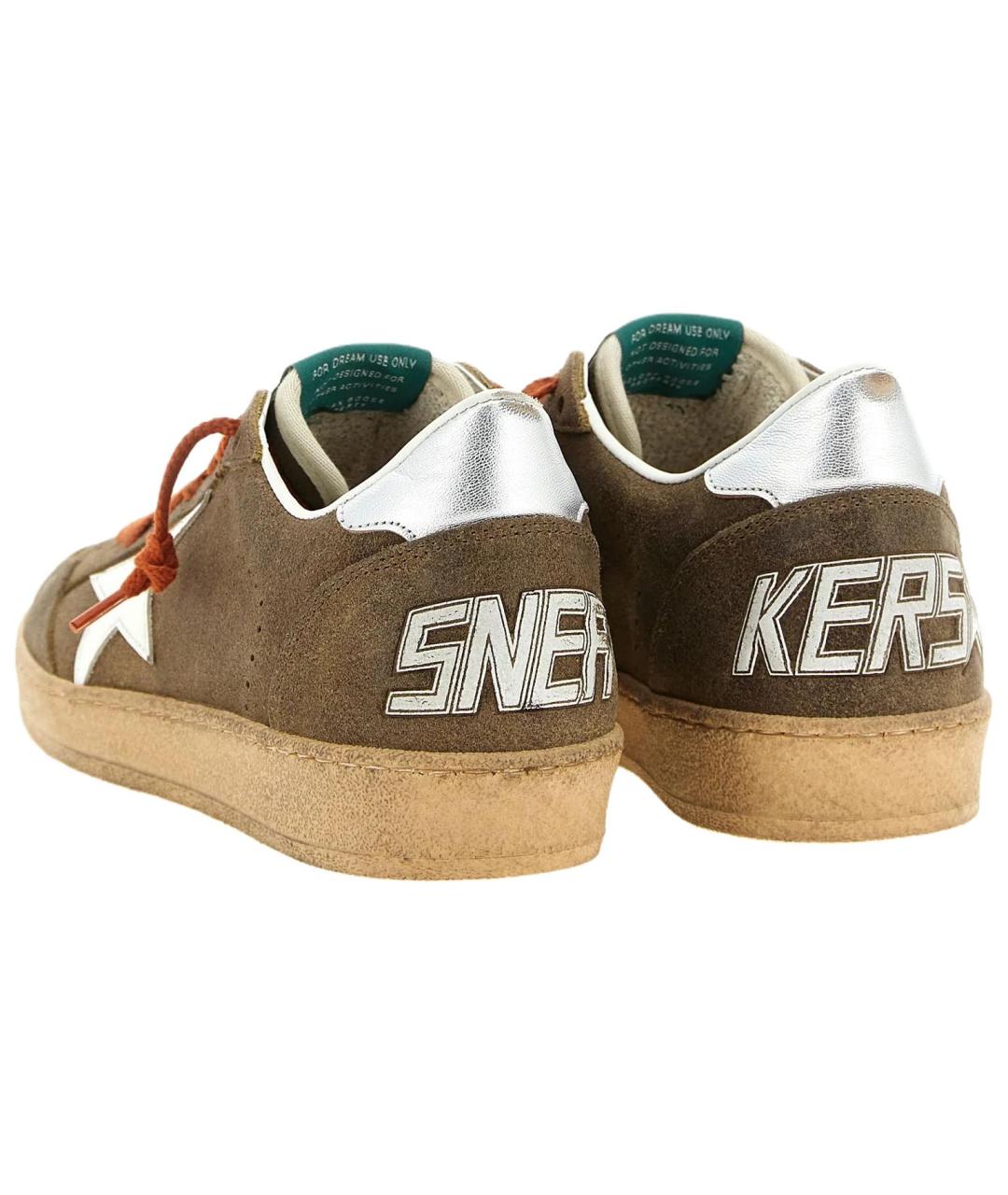 GOLDEN GOOSE Коричневые замшевые низкие кроссовки / кеды, фото 5