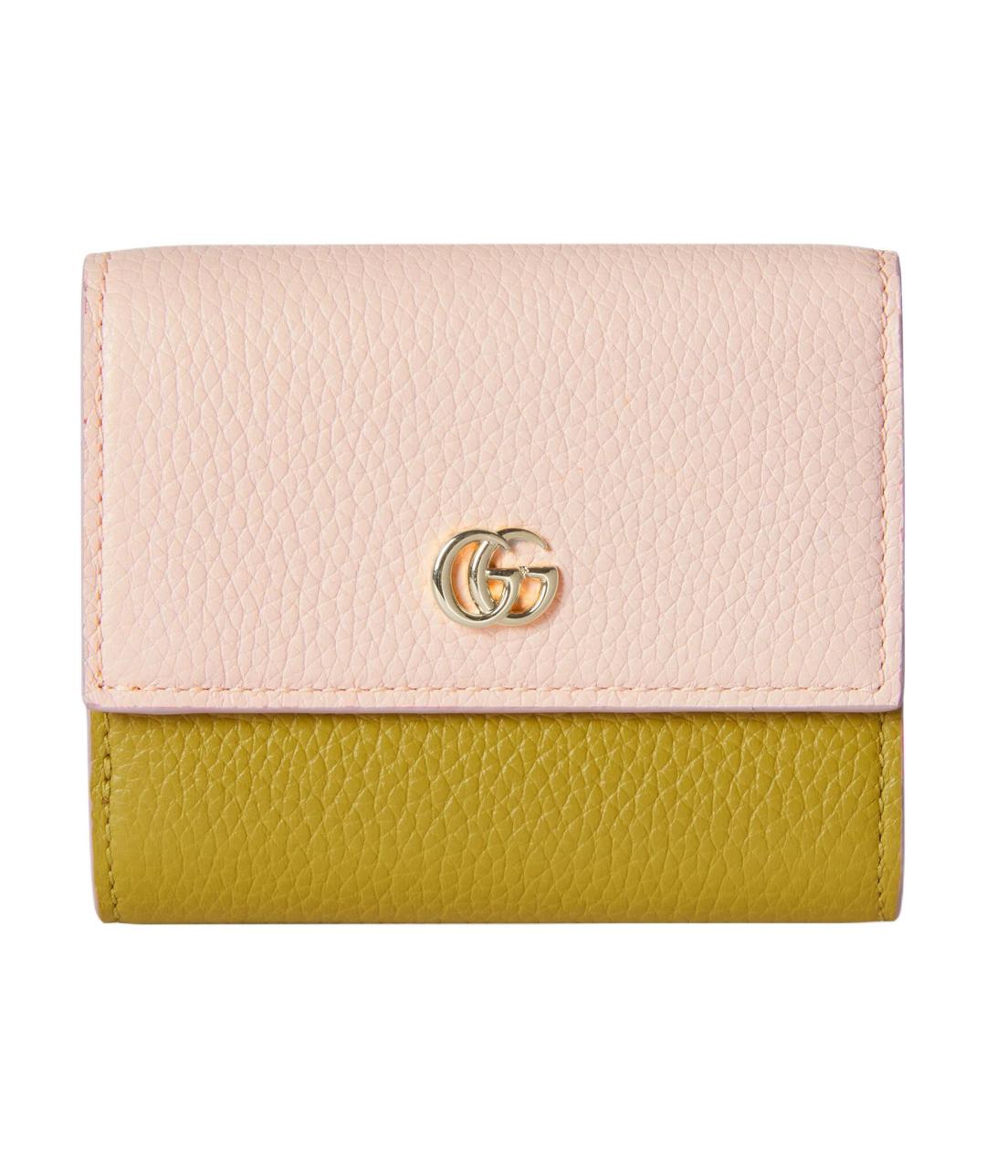 GUCCI Розовый кожаный кошелек, фото 1