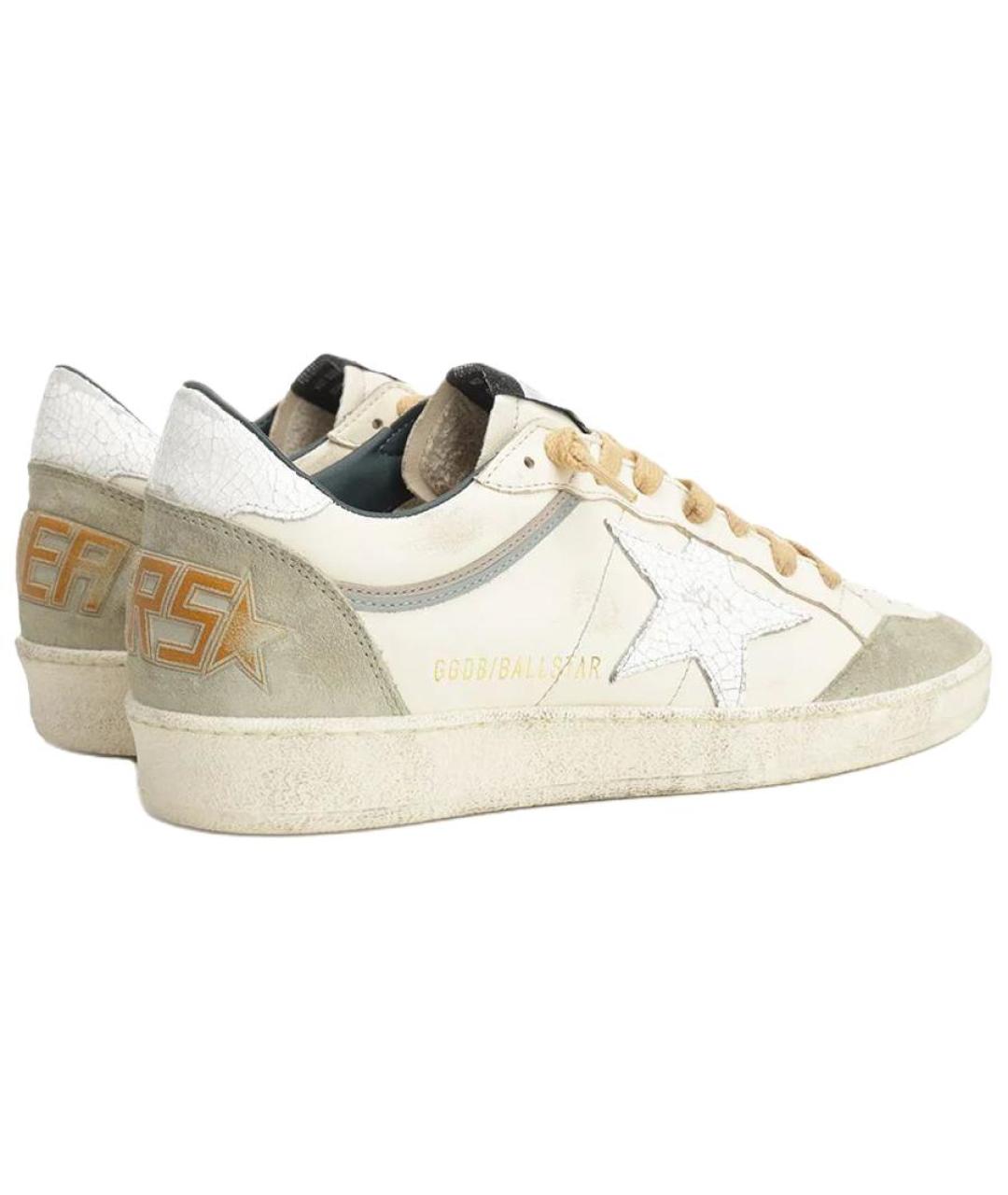 GOLDEN GOOSE Бежевые кожаные низкие кроссовки / кеды, фото 3